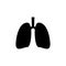 Lungs icon. Human internal organ. Simple black vector illustration