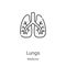 lungs icon vector from medicine collection. Thin line lungs outline icon vector illustration. Linear symbol for use on web and