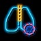Lungs Infection neon glow icon illustration