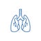 Lungs line icon concept. Lungs flat  vector symbol, sign, outline illustration.