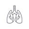 Lungs line icon concept. Lungs vector linear illustration, symbol, sign