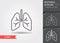 Lungs. Line icon with editable stroke. Vector illustration