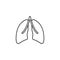 Lungs line icon, organ and part of body