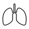 Lungs Line Icon.Vector Simple 96x96 Pictogram