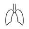 Lungs linear icon. Thin line illustration. Vector isolated outline drawing.