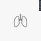 Lungs, linear style sign for mobile concept and web design