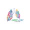 Lungs logo Organ medical Health design template vector