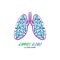 Lungs logo Organ medical Health design template vector