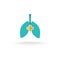 Lungs medical logo with rounded cross