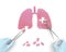 Lungs operation (medicine puzzle concept)