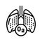 lungs with oxygen line icon vector illustration