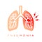 Lungs pneumonia vector icon