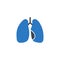 Lungs related vector glyph icon.