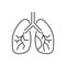 Lungs related vector thin line icon