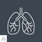 Lungs related vector thin line icon