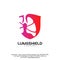 Lungs Shield logo vector, Health lungs logo template, design concept