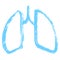 Lungs symbol. Hand drawn grunge design. Breathing. Lunge exercise. Lung cancer asthma, tuberculosis, pneumonia. Respiratory