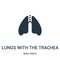 lungs with the trachea icon vector from body parts collection. Thin line lungs with the trachea outline icon vector illustration
