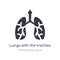 lungs with the trachea outline icon. isolated line vector illustration from human body parts collection. editable thin stroke