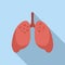 Lungs transplant icon flat vector. Anatomy human organ