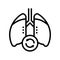 lungs transplant line icon vector illustration