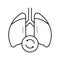 lungs transplant line icon vector illustration