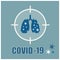 Lungs with virus Covid-19 symbol with corona virus background