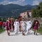 LUNI, MASSA CARRARA, ITALY â€“ JUNE 2, 2019: Community event, Ancient Rome reenactment near Portus Lunae, genuine