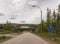 Luosto Finland, driving under a bridge with ski track