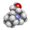 lupinine lupin alkaloid molecule. 3D rendering. Atoms are represented as spheres with conventional color coding: hydrogen (white