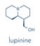 lupinine lupin alkaloid molecule. Skeletal formula.