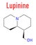 lupinine lupin alkaloid molecule. Skeletal formula. Chemical structure