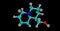 Lupinine molecular structure isolated on black