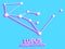 Lupus constellation 3d symbol. Constellation icon in isometric style on blue background. Cluster of stars and galaxies. Vector
