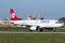 Luqa, Malta 14 January 2015: Turkish Airlines Airbus A320 on runway 31.