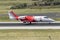Luqa, Malta 18 April, 2015: Ambulance Learjet landing runway 31.