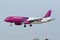 Luqa, Malta 18 April, 2015: Wizz Air Airbus A320 landing runway 31.