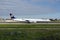 Luqa, Malta 9 January 2015: Lufthansa Airbus A340-642 backtracking runway 31.