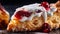 Luscious Clotted Cream Scone With Cranberry Sauce In Uhd