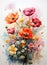 Luscious Poppies: A Vibrant Pastel Pencil Drawing of Flowers in