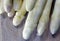 luscious white asparagus tips for sale from greengrocers in spring