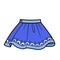 Lush blue skirt color variation for coloring on a white