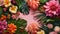 Lush botanicals bursting with color, setting the stage for a captivating spring advertisement