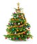 Lush christmas tree with colorful ornaments