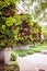 Lush colorful vertical garden in downtown Boston