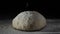 Lush dough sprinkle with flour. Frame. Baking on a black background
