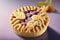 lush fruit plum mini pie with sweet glaze