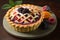lush fruit plum mini pie with sweet glaze