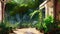 A Lush Garden of Palms, Vibrant Flora, and Tranquil Pathways Architect Concept AI-Generated Design