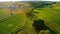 Lush green fields and farms